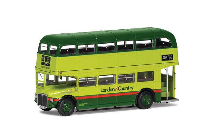 AEC RM AUTOBUS LONDON & COUNTRY 414 LEATHERHEAD 1960 2 TONE GREEN 1:76
