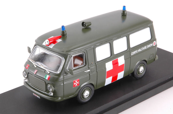 FIAT 238 MINIBUS AMBULANZA MILITARE SOVRANO ORDINE DI MALTA 1970 MILITARY GREEN 1:43