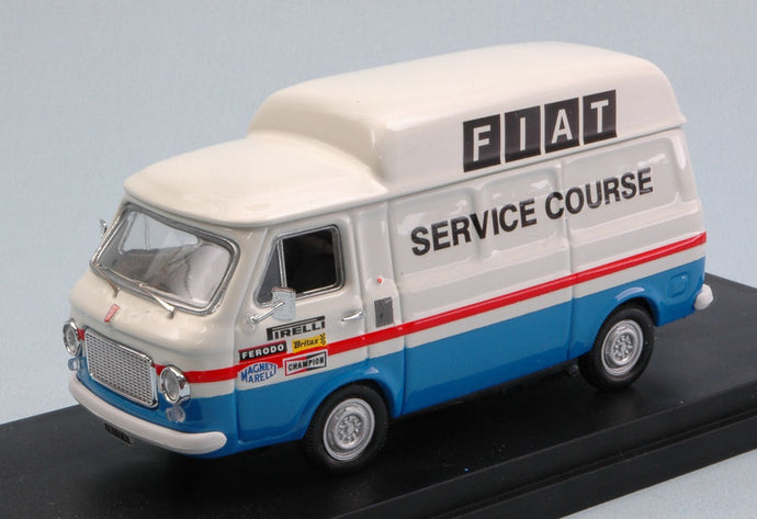 FIAT 238 VAN ASSISTENZA FRANCE FIAT SERVICE COURSE 1971 WHITE BLUE 1:43