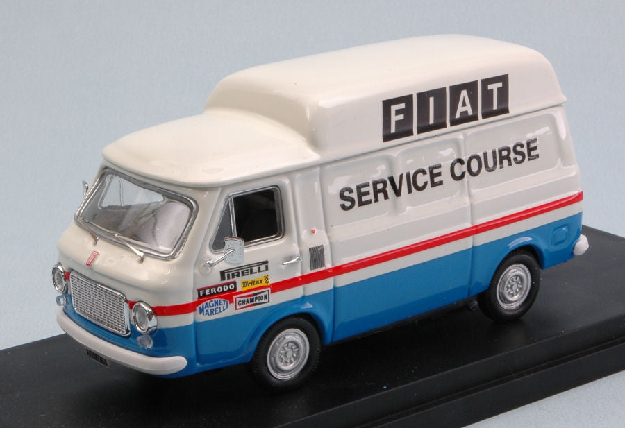 FIAT 238 VAN ASSISTENZA FRANCE FIAT SERVICE COURSE 1971 WHITE BLUE 1:43