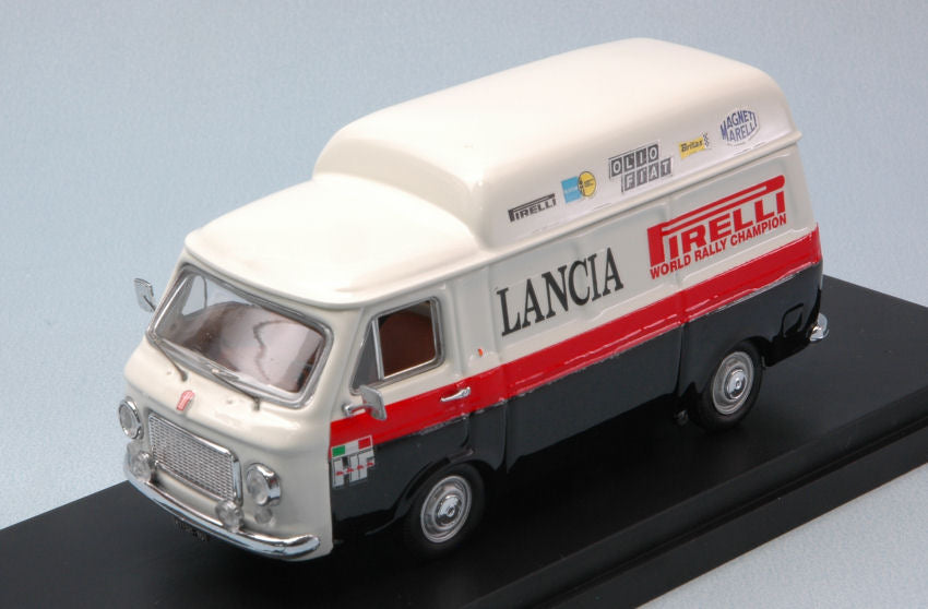 FIAT 238 VAN TETTO ALTO 1970 - ASSISTENZA RALLY PIRELLI LANCIA WHITE BLACK RED 1:43