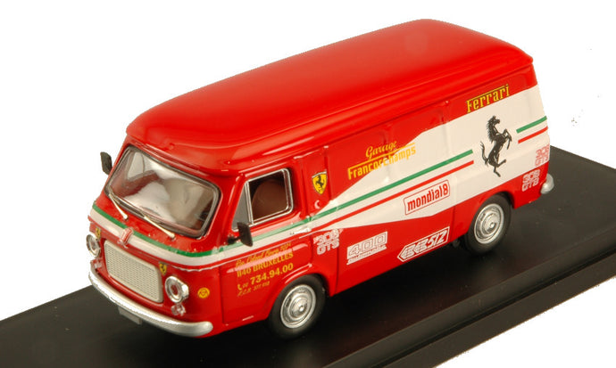 FIAT 238 VAN ASSISTANCE FERRARI FRANCORCHAMPS 1972 RED WHITE 1:43