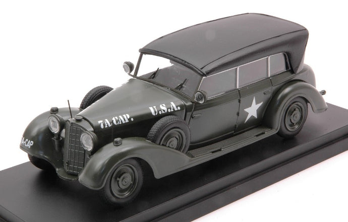 MERCEDES BENZ 770W CABRIOLET CLOSED U.S.A. ARMY 1945 MILITARY GREEN BLACK 1:43