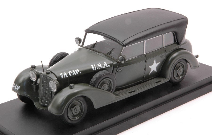 MERCEDES BENZ 770W CABRIOLET CLOSED U.S.A. ARMY 1945 MILITARY GREEN BLACK 1:43