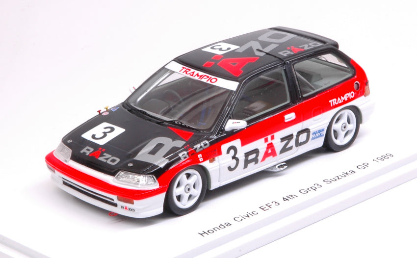 HONDA CIVIC EF3 N.3 4th SUZUKA GP 3 1989 N.HATTORI-T.TSUTSUMI 1:43