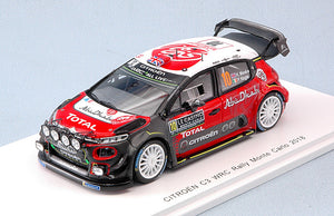 Citroen C3 WRC CITROEN TOTAL ABU DHABI WRT #10 MEEKE/NAGLE RALLY MONTE CARLO 2018 rød/grå/hvid 1:43