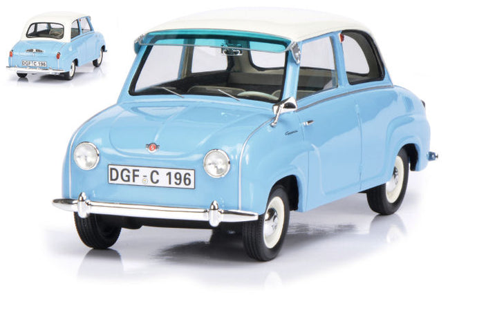 GOGGOMOBIL 1955 LIGHT BLUE W/WHITE ROOF 1:18