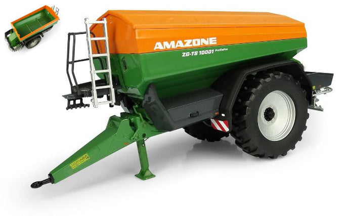 TRAILER AMAZONE ZG-TS 10001 PROFIS-PRO MANURE SPREADERS - SPARGILETAME GREEN ORANGE 1:32