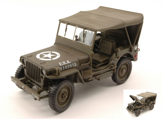 JEEP WILLYS U.S. ARMY CLOSED MATT OLIVE 1:18