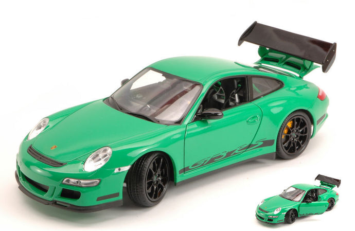 PORSCHE 911 GTR 3 RS 2007 GREEN WITH BLACK STRIPES 1:18