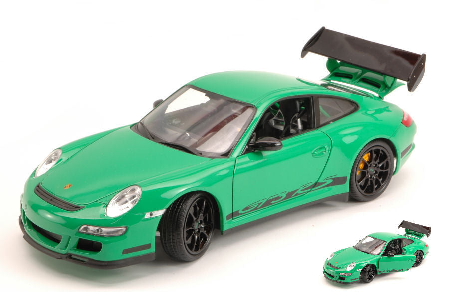 PORSCHE 911 GTR 3 RS 2007 GREEN WITH BLACK STRIPES 1:18