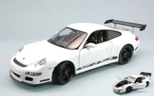 Indlæs billede til gallerivisning PORSCHE 911 GT3 RS 2007 WHITE WITH BLACK STRIPS 1:18