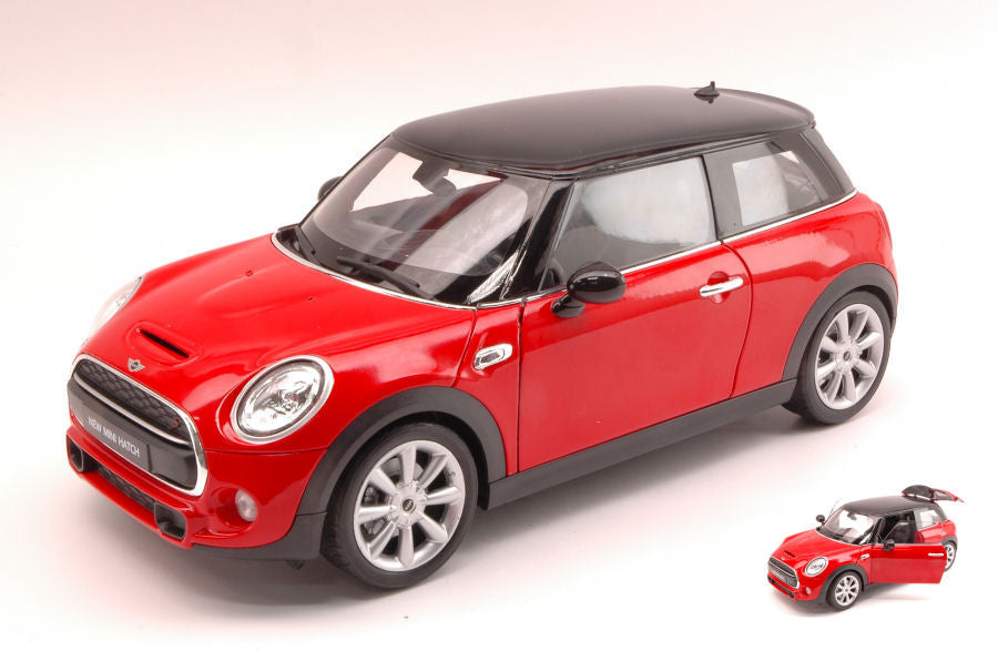 NEW MINI HATCH 2014 RED W/BLACK ROOF 1:18