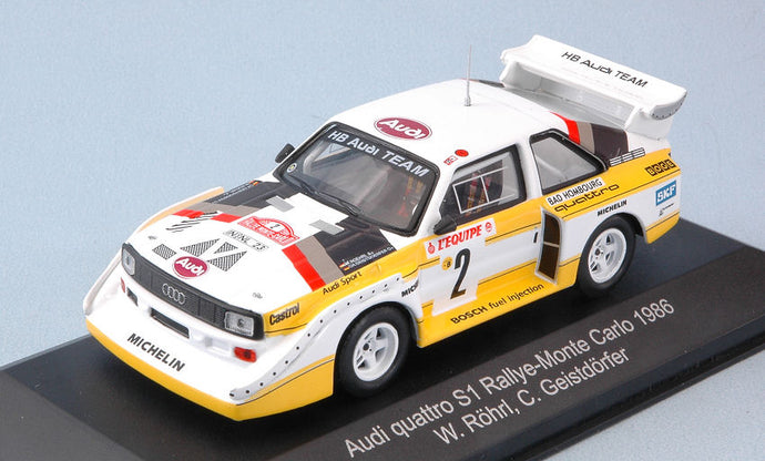 AUDI QUATTRO S1 N.2 4th MONTE CARLO 1986 W.ROHRL-C.GEISTDORFER 1:43