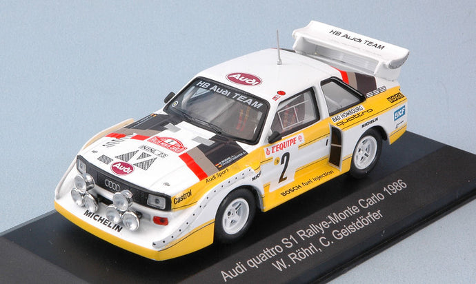 AUDI QUATTRO S1 N.2 4th MONTE CARLO 1986 W.ROHRL-C.GEISTDORFER N.V.1:43