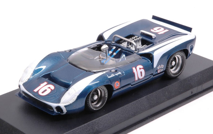 LOLA T70 SPIDER N 16 RIVERSIDE 1967 G.FOLLMER BLUE MET WHITE 1:43