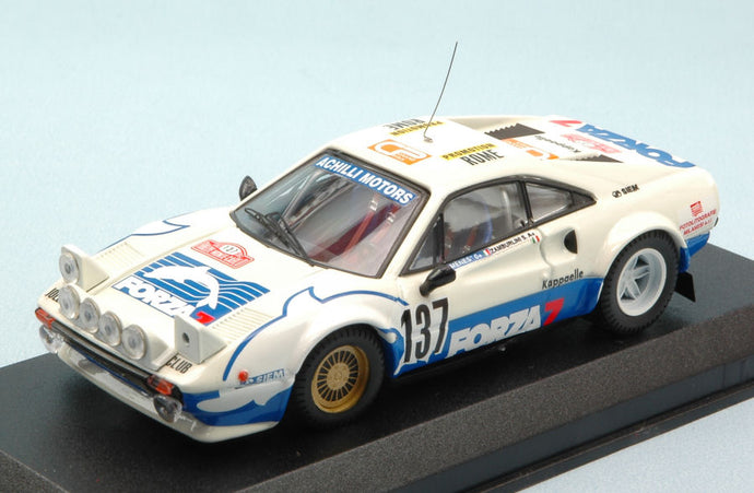FERRARI 308 GTB GR N 137 RALLY MONTECARLO 1982 ZAMBORLINI - NENES WHITE BLUE 1:43