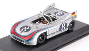 PORSCHE 908/03 SPIDER TEAM MARTINI RACING N 8 TARGA FLORIO 1971 VIC ELFORD - GERARD LARROUSSE SILVER BLUE 1:43