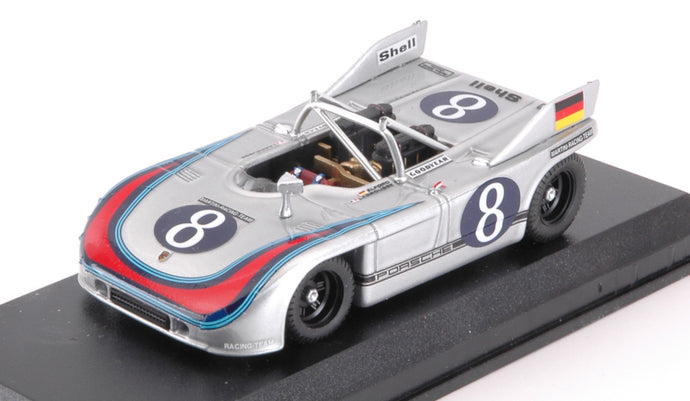 PORSCHE 908/03 SPIDER TEAM MARTINI RACING N 8 TARGA FLORIO 1971 VIC ELFORD - GERARD LARROUSSE SILVER BLUE 1:43