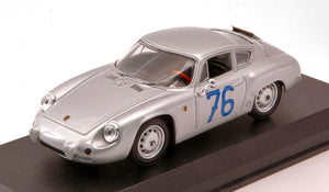 PORSCHE 1600GS ABARTH N 76 TARGA FLORIO 1963 A.PUCCI - P.E. STRAHLE SILVER 1:43