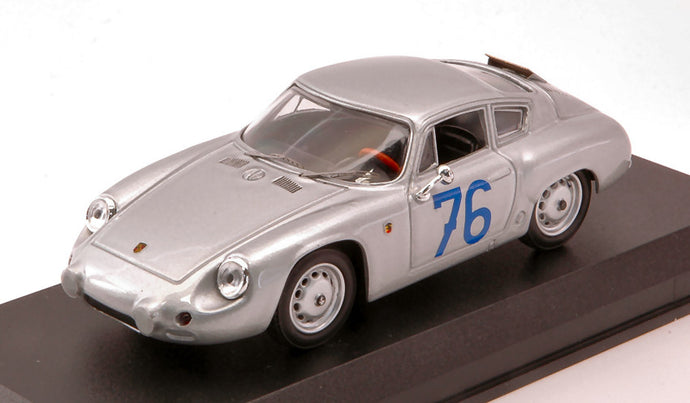PORSCHE 1600GS ABARTH N 76 TARGA FLORIO 1963 A.PUCCI - P.E. STRAHLE SILVER 1:43