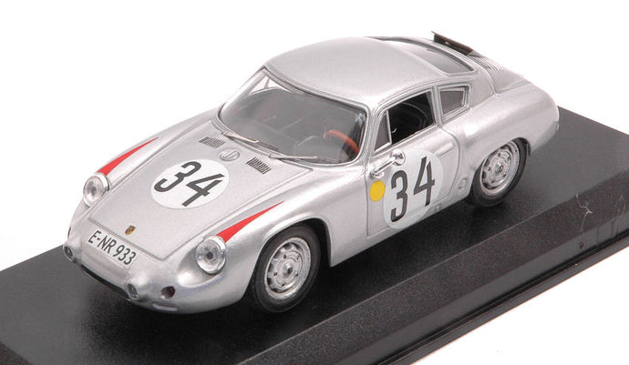 PORSCHE 1600GS ABARTH N 34 LE MANS 1962 BARTH - HERRMANN SILVER 1:43