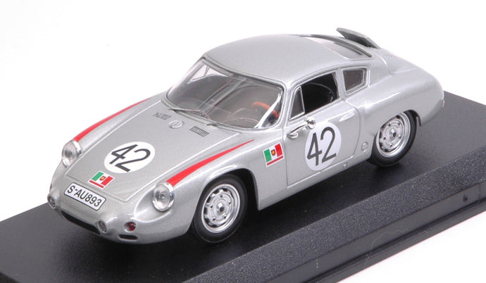 PORSCHE 356B 1600GS CARRERA GTL ABARTH N 42 TARGA FLORIO 1962 HERRMANN - LINGE SILVER 1:43