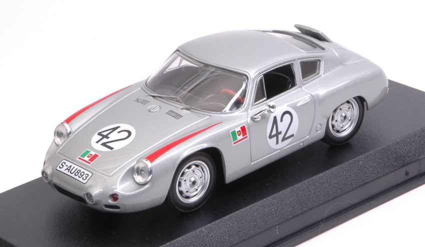 PORSCHE 356B 1600GS CARRERA GTL ABARTH N 42 TARGA FLORIO 1962 HERRMANN - LINGE SILVER 1:43