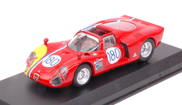 ALFA ROMEO 33.2 TEAM AUTODELTA SPA N 180 TARGA FLORIO 1968 IGNAZIO GALLI - NANNI GIUNTI RED 1:43
