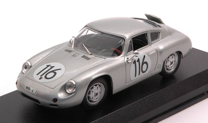 PORSCHE 1600GS ABARTH N 116 TARGA FLORIO 1960 LINGE - STRAHLE - LISSMANN SILVER 1:43
