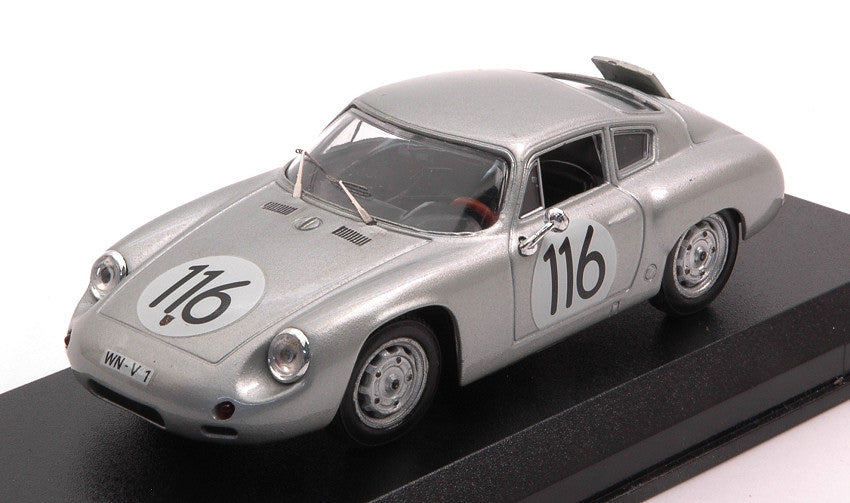 PORSCHE 1600GS ABARTH N 116 TARGA FLORIO 1960 LINGE - STRAHLE - LISSMANN SILVER 1:43
