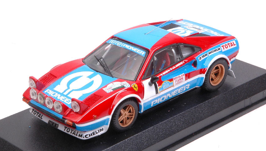 FERRARI 308 Gr.4 N 1 TARGA FLORIO 1982 ANDREUT - BICHE RED LIGHT BLUE 1:43