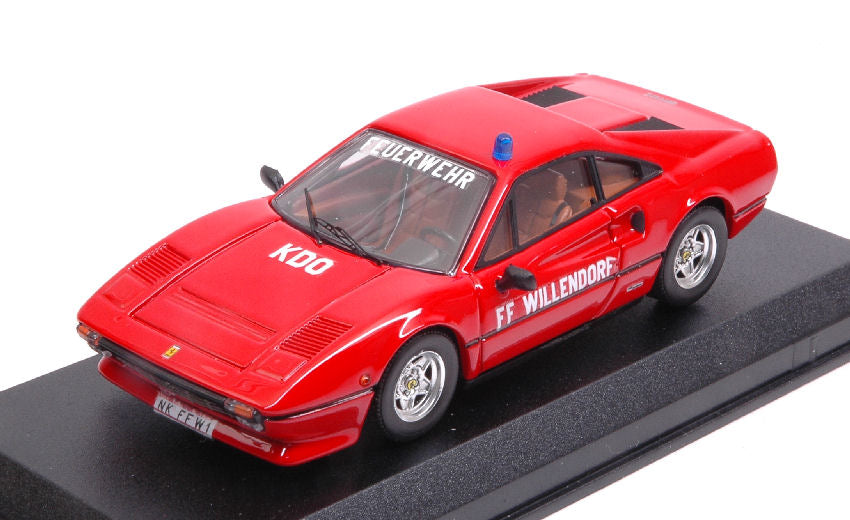 FERRARI 308 GTB COUPE 1983 FEUERWEHR FF WILLENDORF AUSTRIA - FIRE ENGINE RED 1:43