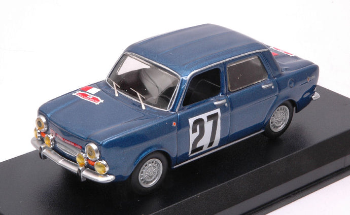 SIMCA ABARTH 1150 4-DOOR N 27 RALLY DE FRANCHE-COMTE' 1967 BLUE 1:43