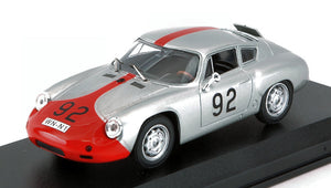 PORSCHE 356 CARRERA ABARTH GTL N 92 6th ASSOLUTO - WINNER CATEGORIA GRAN TURISMO TARGA FLORIO 1961 P-E.STRAHLE - A.PUCCI SILVER RED 1:43