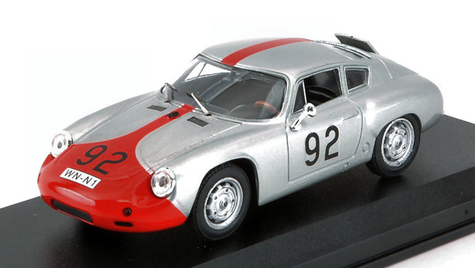 PORSCHE 356 CARRERA ABARTH GTL N 92 6th ASSOLUTO - WINNER CATEGORIA GRAN TURISMO TARGA FLORIO 1961 P-E.STRAHLE - A.PUCCI SILVER RED 1:43