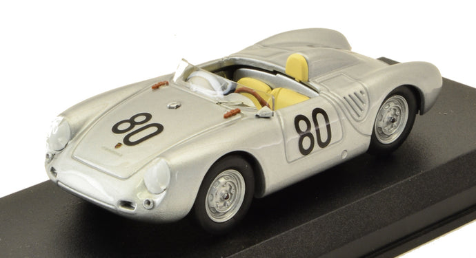 PORSCHE 550 RS N 80 TARGA FLORIO 1958 SCARLATTI - BARTH SILVER 1:43