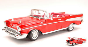 CHEVROLET BEL AIR CABRIOLET 1957 rød 1:18