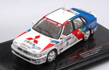 Indlæs billede til gallerivisning MITSUBISHI GALANT VR-4 N 9 2nd RALLY RAC LOMBARD 1990 K.ERIKSSON - S.PARMANDER WHITE RED BLUE 1:43