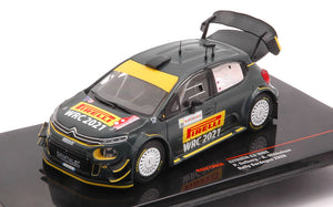 Citroen C3 #21 SOLBERG/MIKKELSEN WRC RALLY SARDINIEN 2020 mørk grå/gul 1:43