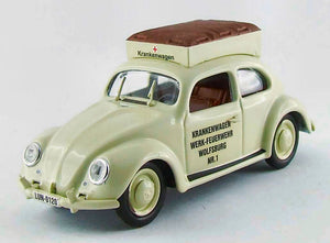 VOLKSWAGEN BEETLE AMBULANCE POMPIERI DI WOLFSBURG 1950 WHITE 1:43