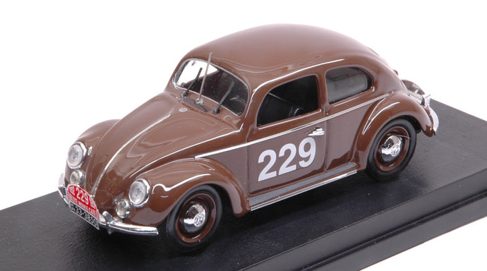 VOLKSWAGEN BEETLE N 229 RALLY MONTECARLO 1952 NATHAN - SCHELLHAAS BROWN 1:43