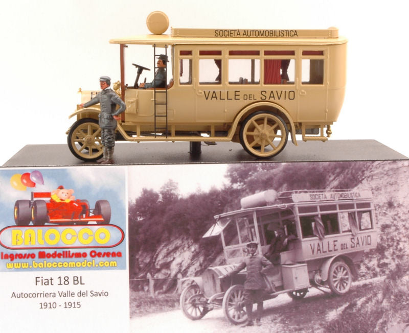 FIAT 18BL AUTOCORRIERA VALLESAVIO 1910-1915 ED.LIM.PCS 50 1:43