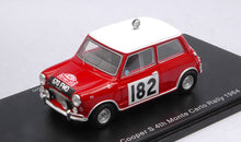 Indlæs billede til gallerivisning Morris COOPER S #182 MAKINEN/VANSON RALLY MONTE CARLO 1964 rød/hvid 1:43