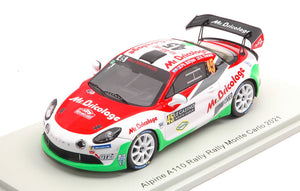 Alpine A110 RALLY RGT #45 BAFFOUN/DUNAND RALLY MONTE CARLO 2021 hvid/rød/grøn 1:43