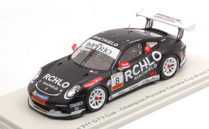 Porsche 911 GT3 CUP #8 WERNER NEUGEBAUER CHAMPION PORSCHE CARRERA CUP BRAZIL 2018 sort/hvid 1:43