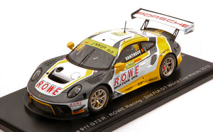 Porsche 911 GT3 R #99 LAURENS VANTHOOR 2nd FIA GT WORLD CUP MACAU 2019 hvid/grå/gul 1:43