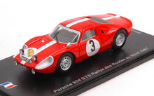Indlæs billede til gallerivisning Porsche 904 GTS #3 DUMOUSSEAU/ROQUES RALLYE DES ROUTES DU NORD 1966 rød/hvid 1:43