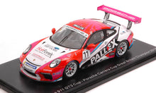 Indlæs billede til gallerivisning Porsche 911 GT3 CUP #11 TIO ELLINAS PORSCHE CARRERA CUP BRITISH CHAMPION 2018 lyserød/hvid 1:43