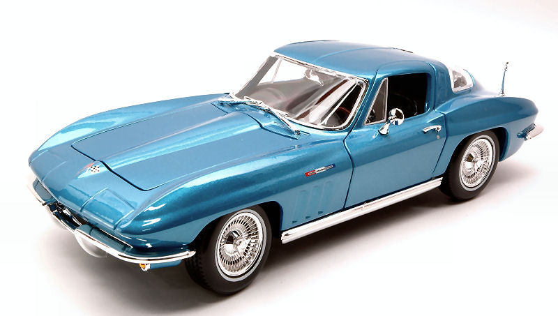 CHEVROLET CORVETTE 1965 METALLIC LIGHT BLUE 1:18
